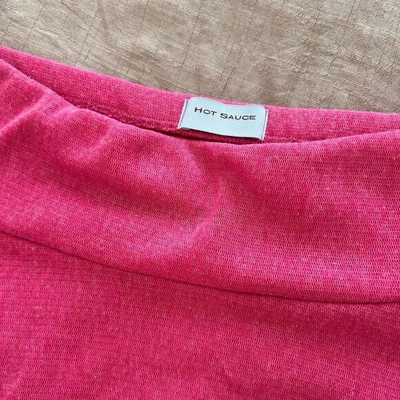 Vintage y2k 2000s Hot pink stretchy circle pull on mini skirt small - Picture 5 of 7
